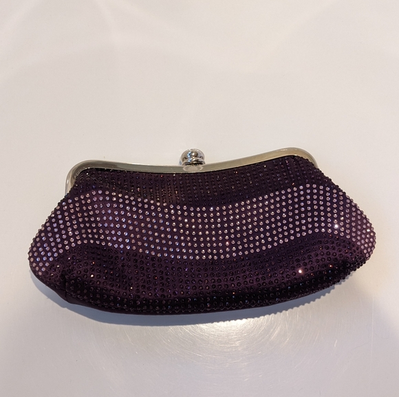 Nina Purple Sparkle Clutch - Picture 1 of 5